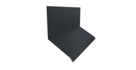 Планка примыкание верхнее к стене фальц Grand Line 150х130х20 0,5 Velur X RAL 7024 мокрый асфальт (2м)