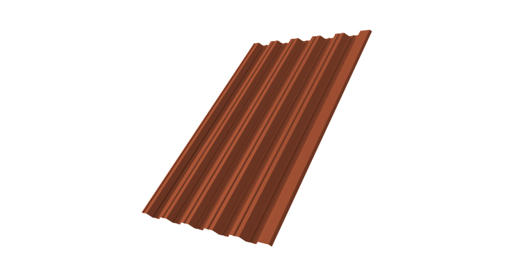 Профнастил НС35 R 0.45 PE RAL 8004 терракота