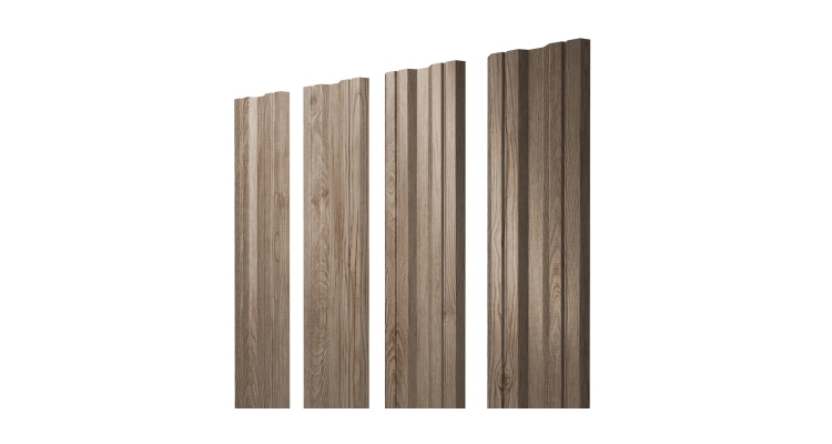 Штакетник Twin с прямым резом 0,45 Print Elite White Wood TwinColor