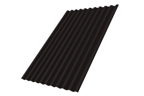 Профнастил С21 R 0,5 Satin RAL 9005 черный