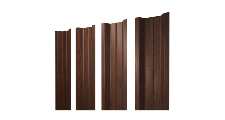 Штакетник П-образный В с прямым резом 0,45 Print Elite Choco Wood TwinColor