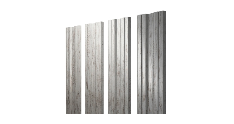 Штакетник Twin с прямым резом 0,45 Print Elite Snow Wood TwinColor
