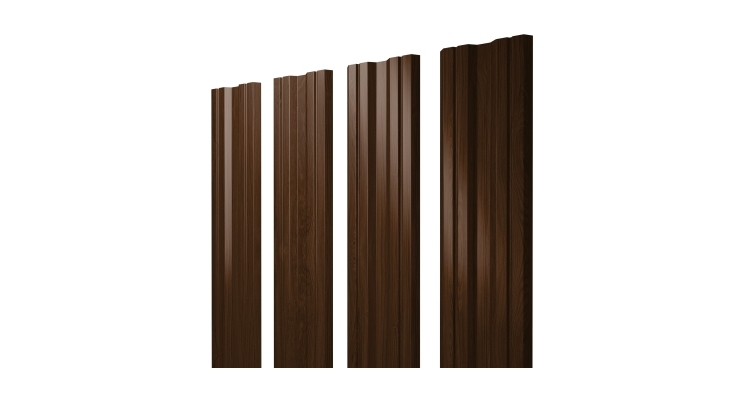 Штакетник Twin с прямым резом 0,45 Print Elite Choco Wood TwinColor