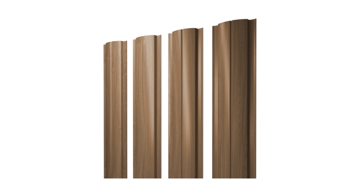 Штакетник Полукруглый Slim с прямым резом 0,45 Print Elite Honey Wood TwinColor