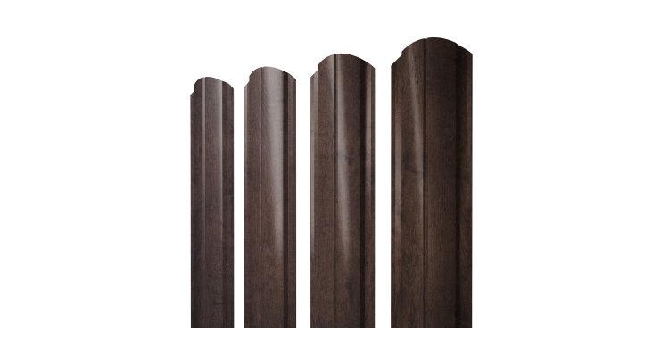 Штакетник Полукруглый Slim фигурный 0,45 Print Elite Antique Wood TwinColor