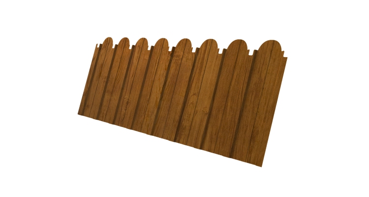 Профнастил С10A фигурный 0,45 Print Elite с пленкой Golden Wood TwinColor