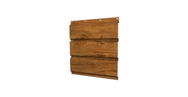 Софит металлический полная перфорация 0,45 Print Elite с пленкой Golden Wood TwinColor
