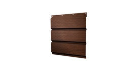 Софит металлический полная перфорация 0,45 Print Elite с пленкой Choco Wood TwinColor