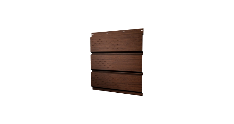 Софит металлический полная перфорация 0,45 Print Elite с пленкой Choco Wood TwinColor