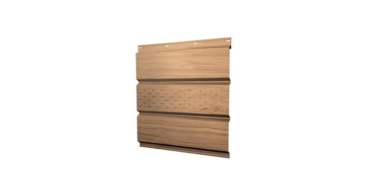 Софит металлический центральная перфорация 0,45 Print Elite с пленкой Honey Wood TwinColor
