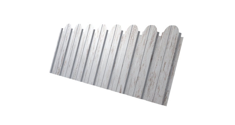 Профнастил С10B фигурный 0,45 Print Elite с пленкой Snow Wood TwinColor