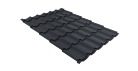 Металлочерепица классик Grand Line 0.45 Drap TwinColor RAL 7024 мокрый асфальт