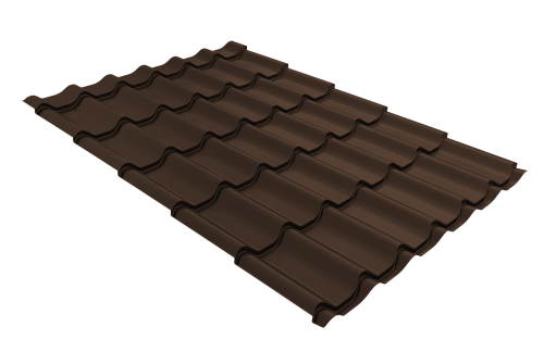 Металлочерепица классик Grand Line 0,45 Drap-double TX RAL 8017 шоколад