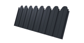 Профнастил C10B фигурный 0,45 Drap TwinColor с пленкой RAL 7024 мокрый асфальт