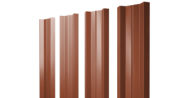 Штакетник М-образный А с прямым резом 0.45 Drap TR RAL 8004 терракота