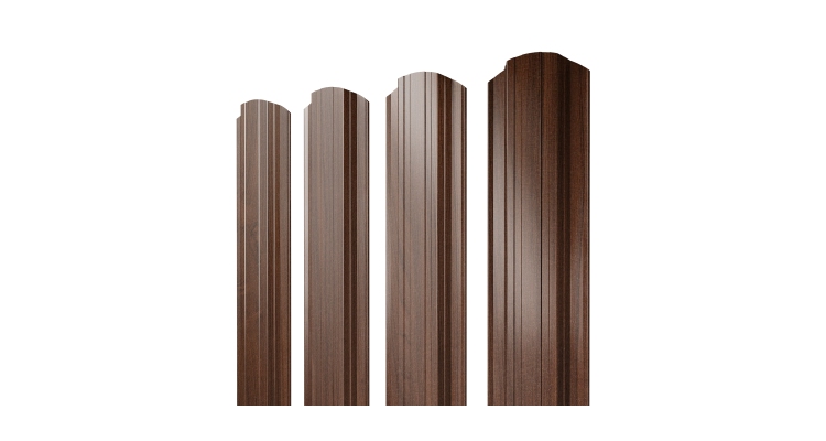 Штакетник Прямоугольный фигурный 0,45 Print Elite Choco Wood TwinColor