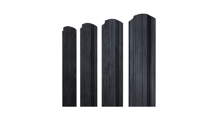 Штакетник Прямоугольный фигурный 0,45 Print Premium Grey Wood TwinColor