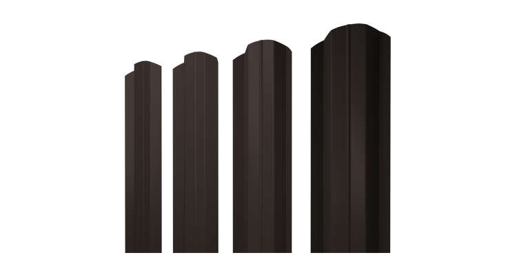 Штакетник М-образный B фигурный 0,45 PE-Double RR 32 темно-коричневый