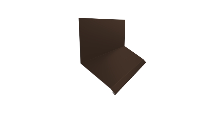 Планка примыкание верхнее к стене фальц Grand Line 150х130х20 0,45 Drap TwinColor RAL 8017 шоколад (3м)