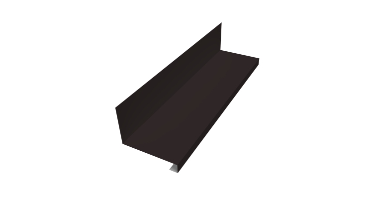 Планка примыкание нижнее к трубе фальц Grand Line 0,5 Satin с пленкой RAL 9005 черный (2м)