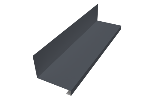 Планка примыкание нижнее к трубе фальц Grand Line 0,5 Drap TX RAL 7024 мокрый асфальт (2м)