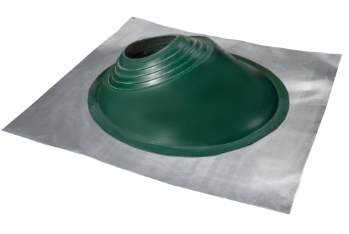 Проходной элемент MF угловой №3.1 (280-460мм) +240 силиконовый (металлический неокрашенный фланец) зеленый