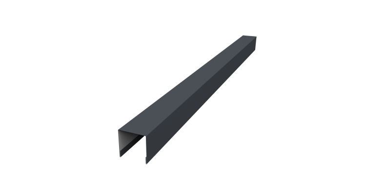 Планка вертикальная лицевая для забора жалюзи Palermo 0,45 PE RAL 7024 мокрый асфальт (1,8м)